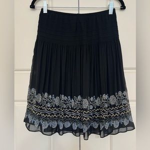 NWT Max Studio Black Floral Pleated Skirt